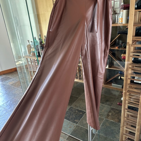 Pant in faux cuir brown in 34 - Picture 3 of 6